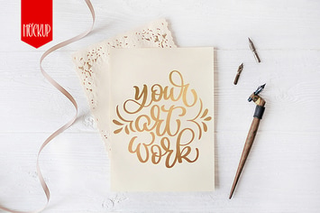 Letter mock up with smart object