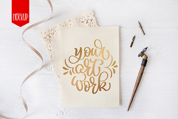 Letter mock up with smart object