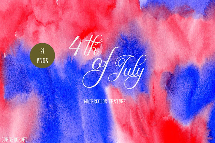 Watercolor Texture 4th of July
