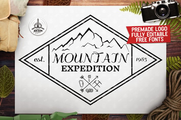 Vintage Mountain Outdoor Logo / Label Templates