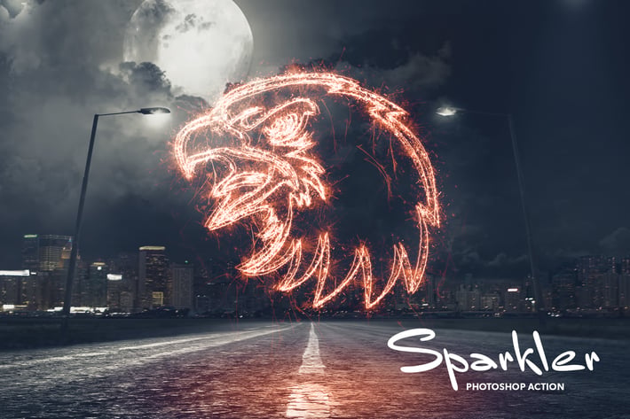 Sparkler Trace CS4+ Photoshop Action