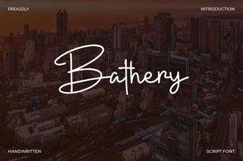 Bathery - Handwritten Script Font