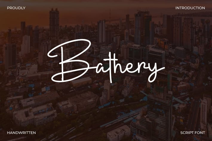 Bathery - Handwritten Script Font
