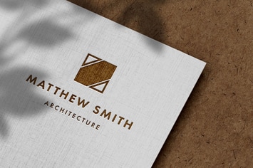 Debossed Logo Mockup on Linen Paper