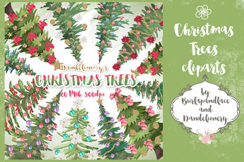 Christmas trees cliparts