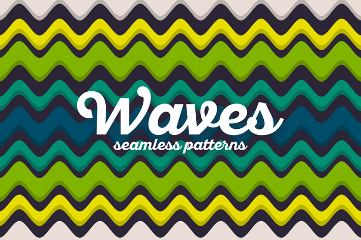 Colorful Waves Seamless Patterns
