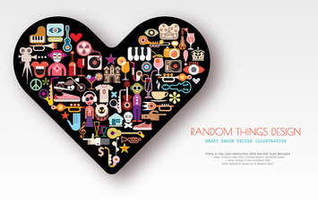 Random Things Design heart shape vector artwork