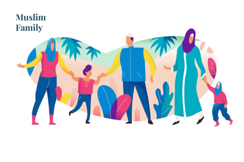 Muslim Family people gathering