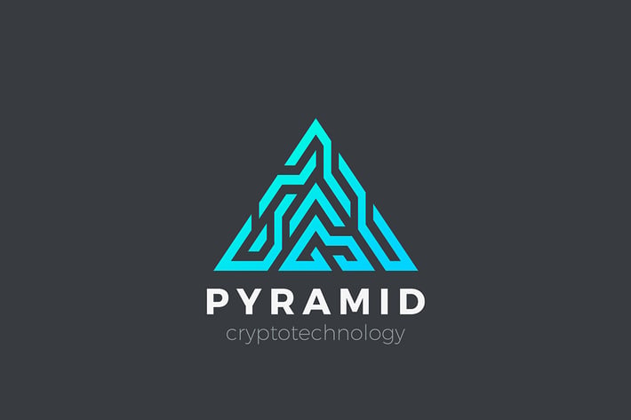 Logo Pyramid Triangle Technology Blockchain sign
