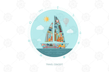 Travelling - flat design style illustration