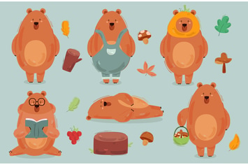 Autumn Bear Character Illustration