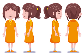 Cute girl character in different poses #4