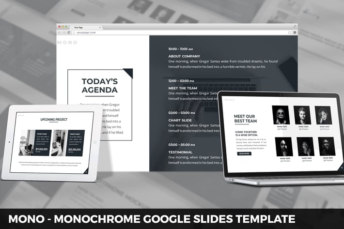 Mono - Monochrome Google Slides Template