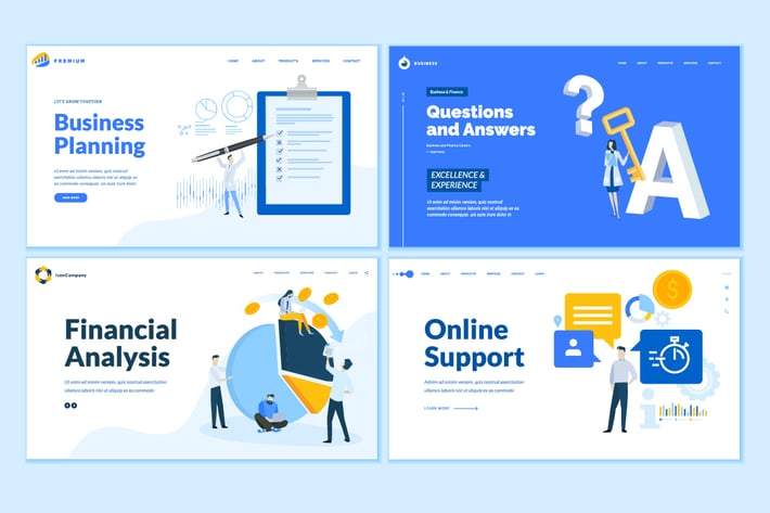 Set of Business Web Page Design Templates