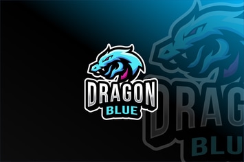 Dragon Blue Esport Logo Template