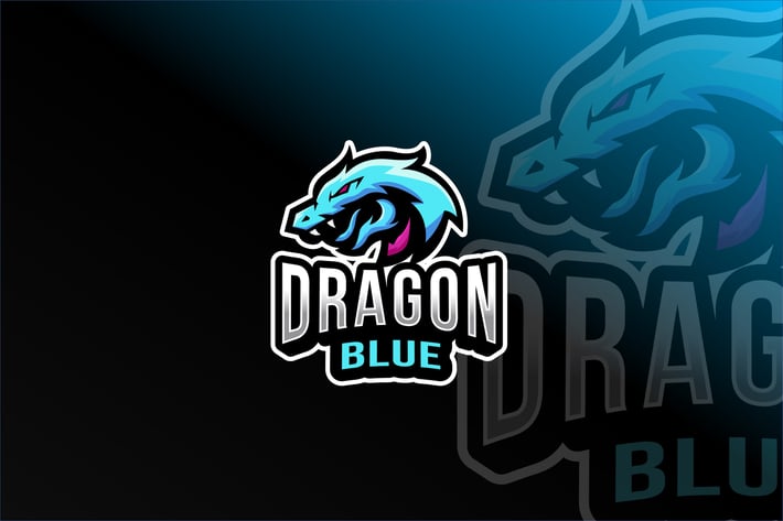 Dragon Blue Esport Logo Template