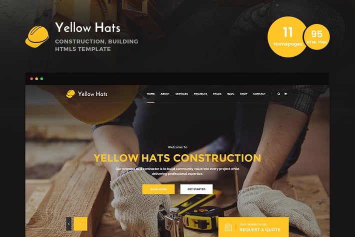 Yellow Hats - Construction HTML5 Template