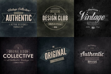 Retro Typographic Insignia and Badges Vol1
