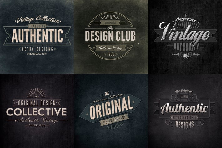 Retro Typographic Insignia and Badges Vol1