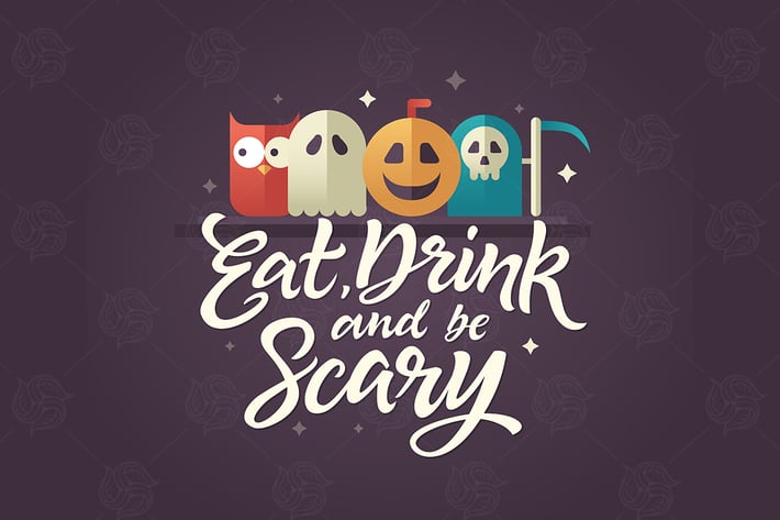 Eat, drink and be scary - Halloween card