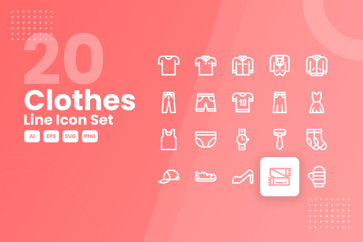 20 Clothes Line Icon Set