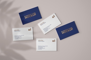Business Card Mockup With Overlay Shadow