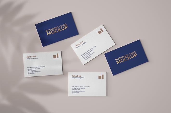 Business Card Mockup With Overlay Shadow