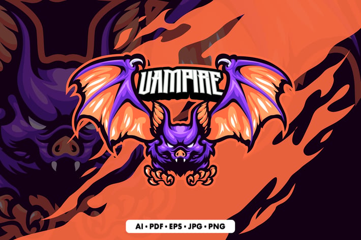 Vampire Bat Mascot Logo template
