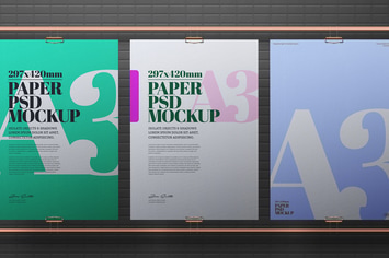 A3 Flyer Poster Mockup Copper Pipe