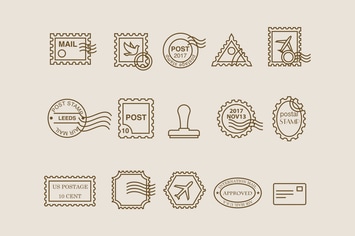 15 Postage Stamp Icons