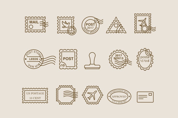 15 Postage Stamp Icons