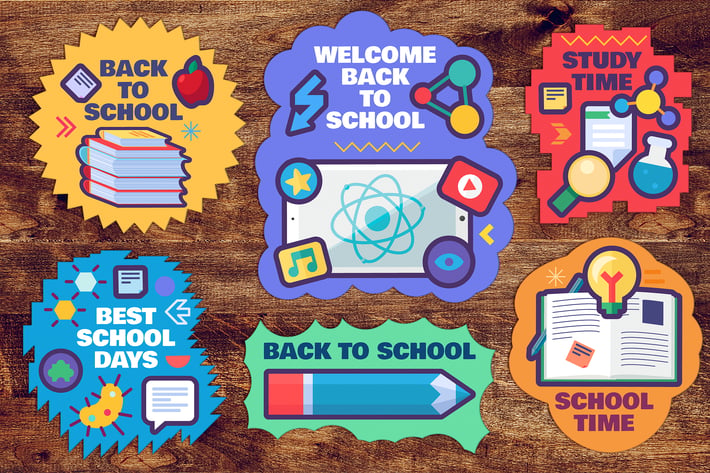 Back To School Stickers Set