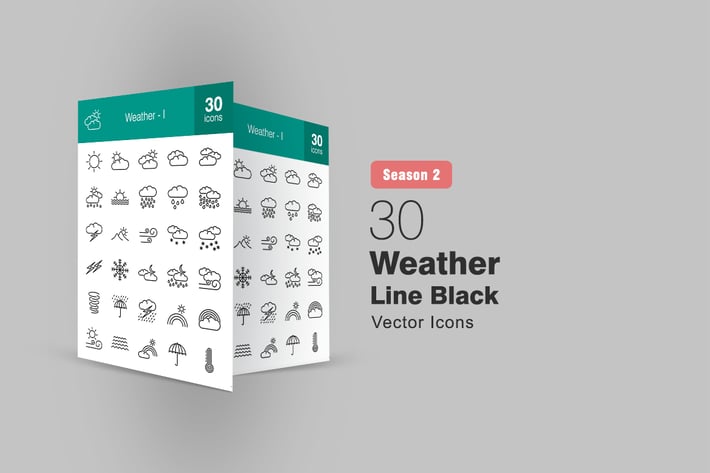 30 Weather Line Icons Season II