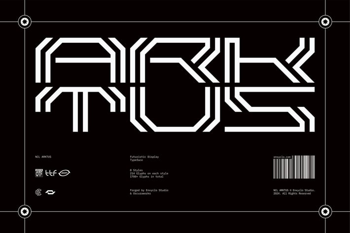 Arktus Font Family - Futuristic Display Font