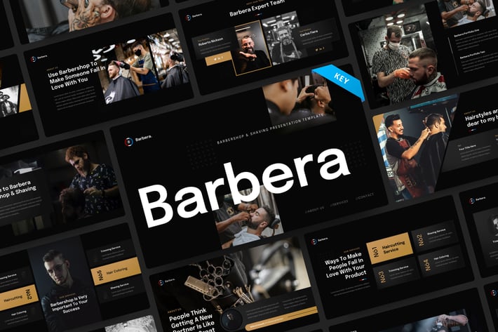 Barbera - Barbershop & Shaving Keynote Template