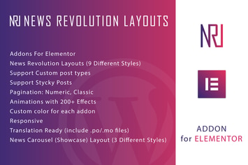 News Revolution Layouts for Elementor Plugin