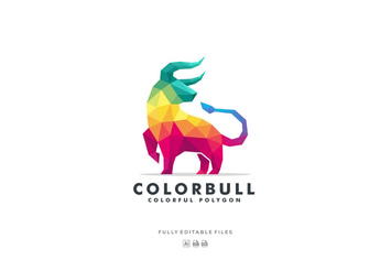 Bull Poly Colorful Logo