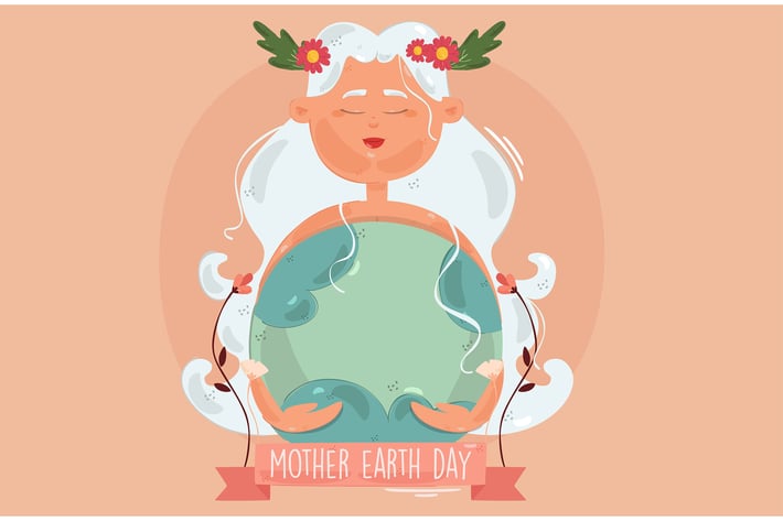 Mother Earth Day Hand Drawn Illustration