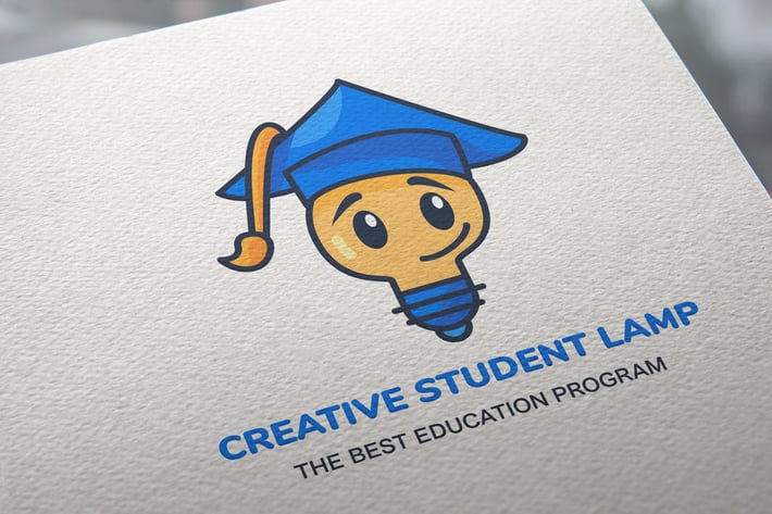 Creative Student Lamp Logo Template