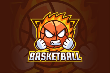 Angry Basketball Cartoon Mascot