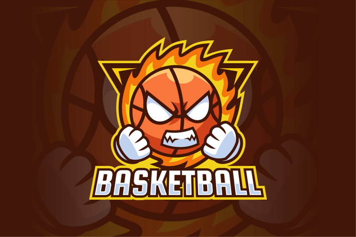 Angry Basketball Cartoon Mascot