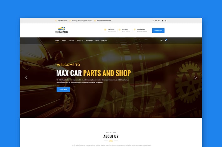 Car Parts & Accesories PSD Template