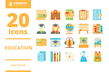 Education Flat icons packs