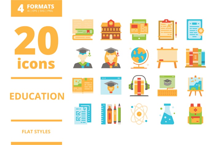 Education Flat icons packs
