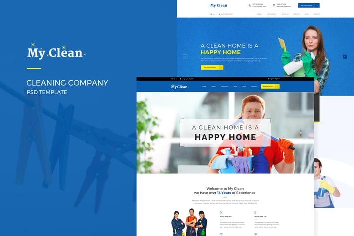 MyClean : Cleaning Company PSD Template