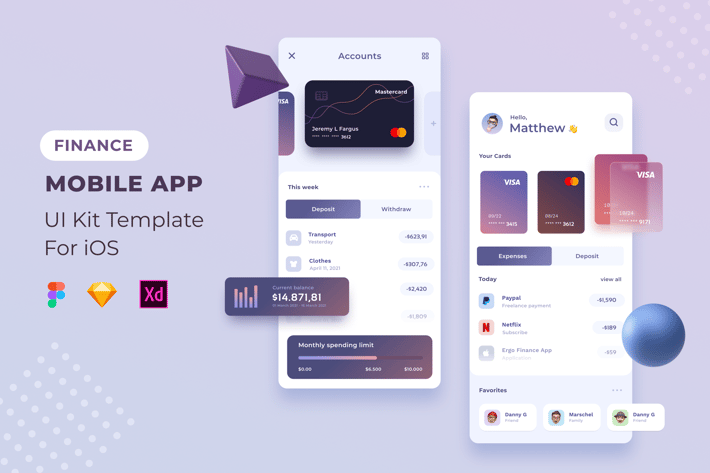 Finance & Banking UI Kit for Mobile App