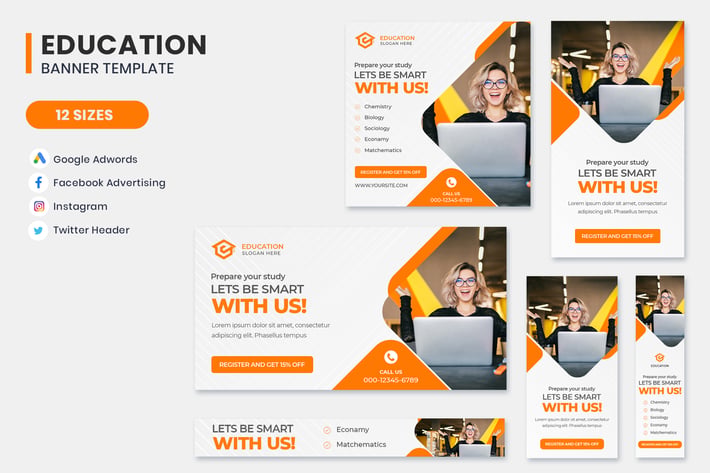 Education Google Adwords Banner Template