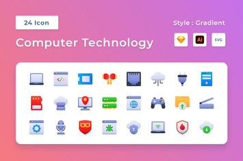 Computer Technology Gradient Icon