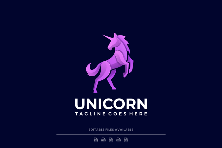 Unicorn Gradient Colorful Logo