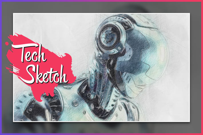 Tech Sketch CS4+ Photoshop Action
